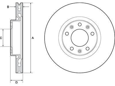 JARRULEVY DELPHI, 2 KPL / PKT, ETU, PEUGEOT 308 - Jarrulevyt - BG4669C - 1