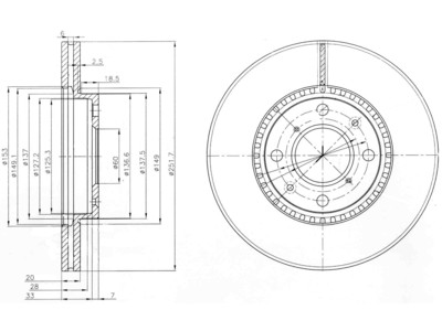 JARRULEVY DELPHI, 2 KPL / PKT, ETU, SUZUKI / OPEL - Jarrulevyt - BG4049C - 1