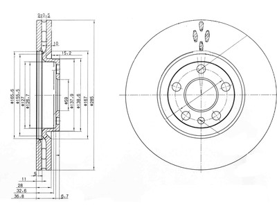 JARRULEVY DELPHI, 2 KPL / PKT, ETU / TAKA, CITROËN / FIAT / LANC - Jarrulevyt - BG3740C - 1