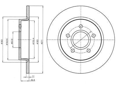 JARRULEVY DELPHI, 2 KPL / PKT, TAKA, FORD - Jarrulevyt - BG4386C - 1