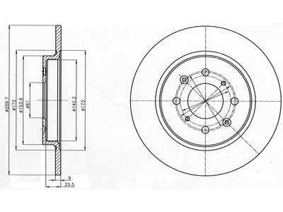 JARRULEVY DELPHI, 2 KPL / PKT, TAKA, HONDA - Jarrulevyt - BG4385C - 1