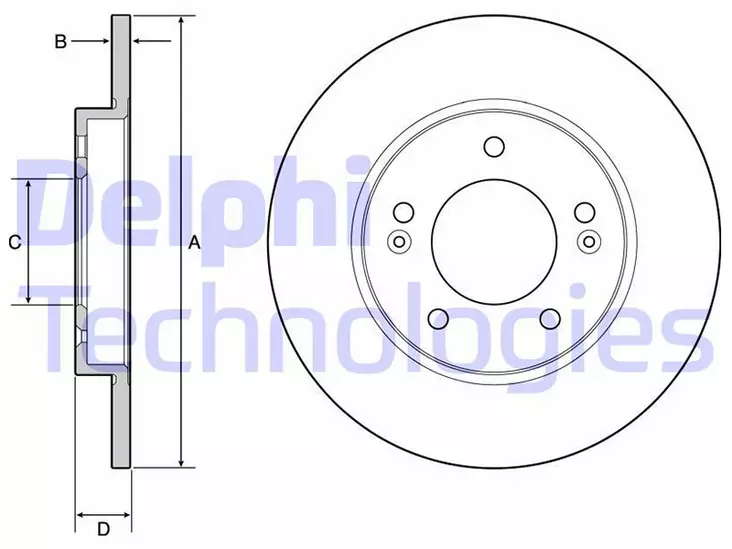 JARRULEVY DELPHI, 2 KPL/PKT, TAKA, HYUNDAI, KIA - Jarrulevyt - BG4949C - 1