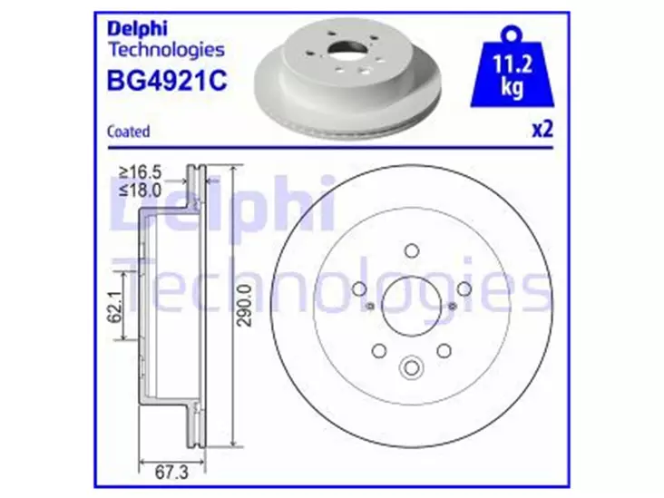 JARRULEVY DELPHI, 2 KPL / PKT, TAKA, LEXUS - Jarrulevyt - BG4921C - 1