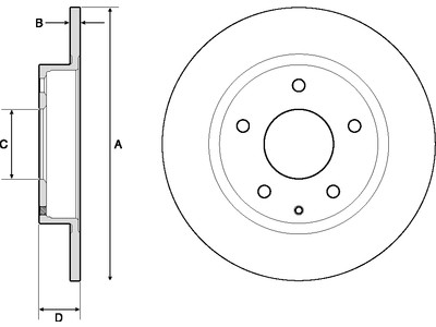 JARRULEVY DELPHI, 2 KPL / PKT, TAKA, MAZDA 3 - Jarrulevyt - BG4707C - 1