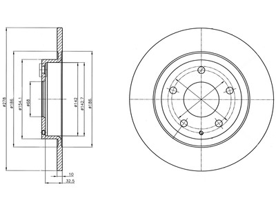 JARRULEVY DELPHI, 2 KPL / PKT, TAKA, MAZDA - Jarrulevyt - BG4534C - 1