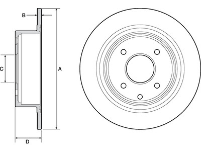 JARRULEVY DELPHI, 2 KPL / PKT, TAKA, NISSAN - Jarrulevyt - BG4666C - 1