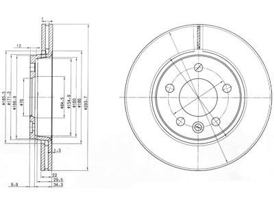 JARRULEVY DELPHI, 2 KPL / PKT, TAKA, VOLKSWAGEN - Jarrulevyt - BG3893C - 1