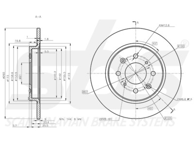 JARRULEVY SBS, 2 KPL/PKT, TAKA, HONDA - Jarrulevyt - 88-1654C - 1