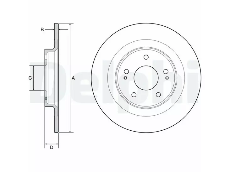 JARRULEVY DELPHI, 2 KPL / PKT, TAKA, CITROËN / MITSUBISHI / PEUG - Jarrulevyt - BG4924C - 1