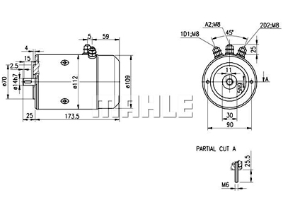 DC-MOOTTORI 12V/1,5KW - DC-moottorit 12V - 9200-99111MAHLE - 2