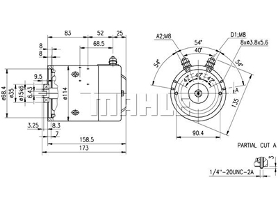 DC-MOOTTORI 12V 1,6KW AMJ4664 - DC-moottorit 12V - 9200-9963MAHLE - 2