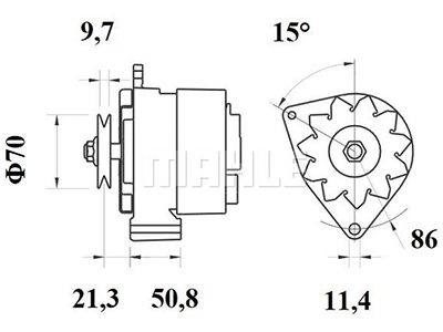 LATURI MAHLE MG17 24V 55A VOLVO - Laturit - 3200-4215MAHLE - 2