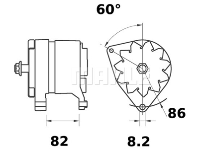 LATURI IA0983 80A MASSEY FERGUSON, AGCO - Laturit - 3200-60592MAHLE - 2