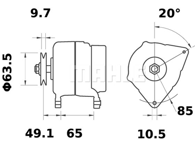 LATURI IA1135 12V 95A DULEVO - Laturit - 3200-60582MAHLE - 2