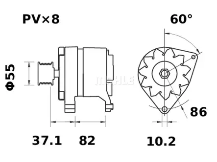 LATURI MG145 65A - Laturit yleismallit - 3200-61090MAHLE - 2