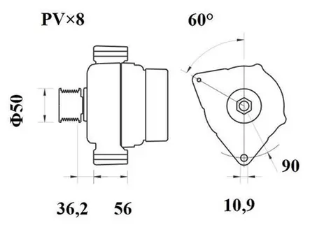 LATURI 12V 170A - Laturit - 3200-61224MAHLE - 2