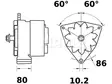 LATURI IA0097 12V 55A - Laturit - 3200-4295MAHLE - 2