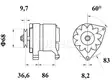LATURI IA0305 12V 55A - Laturit - 3200-4241MAHLE - 2
