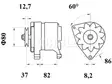 Mahle IA0745 laturi 12V 65A Eristetty - Perkins - Laturit - 3200-60587MAHLE - 2