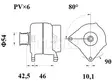LATURI IA1222 120A PSA - Laturit - 3200-60147MAHLE - 2
