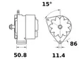 LATURI IA1450 100A PENTA - Laturit - 3200-4949MAHLE - 2