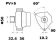 LATURI IA1524 12V 120A STEYR MARINE - Laturit - 3200-60565MAHLE - 2
