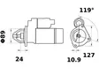Mahle MS84/IS1105 starttimoottori 12V 4.2kW 11-H GR - JCB-työkoneet - Startit - 5200-65047MAHLE - 2