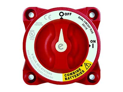 Blue Sea 5511E päävirtakytkin ON-OFF (akkujen kaksoishätäkytkentä) - Blue Sea Päävirtakytkimet - 1790-5511E - 1