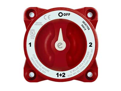 Blue Sea 9001E päävirtakytkin 1-2-OFF-BOTH - Blue Sea Päävirtakytkimet - 1790-9001E - 1