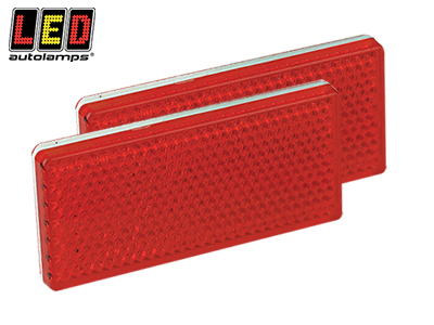 HEIJASTINPARI, SUORAKAIDE - PUNAINEN - 2 KPL/PKT # - Ajoneuvoheijastimet ja kilvet - 1614-7030RE - 1