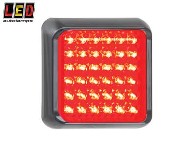 LED-TAKAVALO NELIÖ 100X100MM JARRU-PARKKI 12-24V - LED-neliö takavalot - 1614-80RME - 1