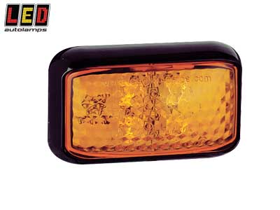 LED-SIVUVILKKU KELTAINEN 12/24V -MUSTA RUNKO CAT.5 - Etu- ja sivuvilkut LED - 1614-35AME - 1