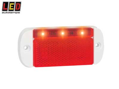 TAKAÄÄRIVALO, OHUT - VALKOINEN RUNKO - Punaiset äärivalot - 1614-44WRME - 1