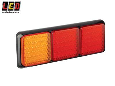 YHDISTELMÄTAKAVALO 100-SARJA, 3-OS. - MUSTA - LED-suorakaide takavalot - 1614-100BARRME - 1