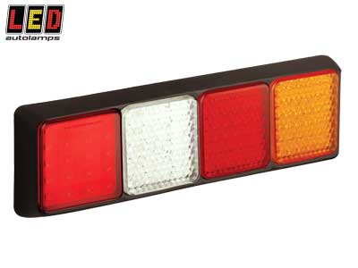 YHDISTELMÄTAKAVALO 100-SARJA, 4-OS. - MUSTA - LED-suorakaide takavalot - 1614-100BFWRAME - 1