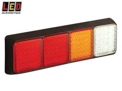 YHDISTELMÄTAKAVALO 100-SARJA, 4-OS. - MUSTA - LED-suorakaide takavalot - 1614-100BRRAWME - 1