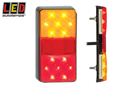 YHDISTELMÄTAKAVALO - 12/24V - LED-suorakaide takavalot - 1614-150ARME - 1
