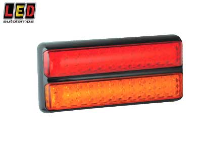 YHDISTELMÄTAKAVALO, OHUT, 2-OS. - MUSTA - LED-suorakaide takavalot - 1614-200BARME - 1