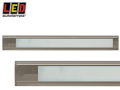 SISÄVALO, KAPEA, ILMAN KATKAISIJAA, 12V - 310MM - HARMAA ALUMIIN - LED-sisävalot, suorakaide - 1614-40310G - 1