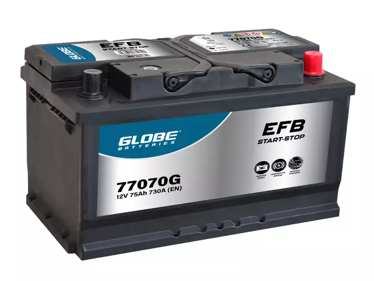 GLOBE EFB 75AH 315X175X175 -/+ 730A EN - GLOBE käynnistysakut - 1806-77070G - 1