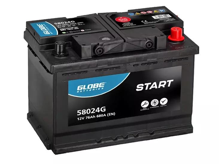GLOBE START SMF 76AH 278X175X190 -/+ 680A EN - GLOBE käynnistysakut - 1806-58024G - 1