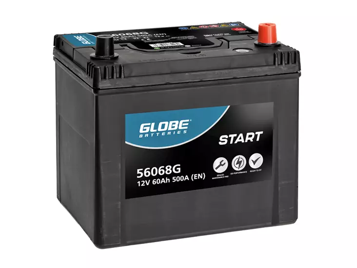 GLOBE START SMF 60AH 231X173X225 -/+ 500A EN - GLOBE käynnistysakut - 1806-56068G - 1