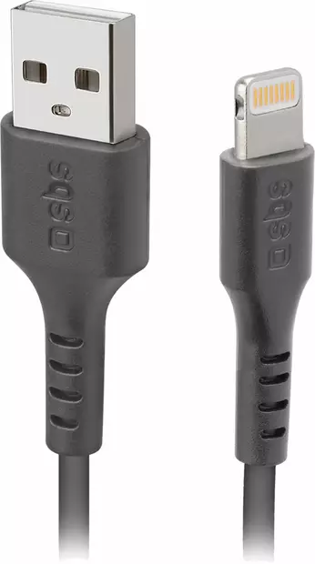 SBS LIGHTNING USB KAAPELI 1M MUSTA - Apple Lightning kaapelit - TECABLEUSBIP589K - 1