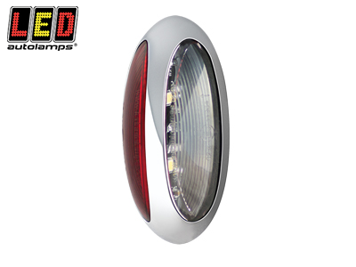 ÄÄRIVALO ETU/TAKA - KROMI - Kirkas + punaiset äärivalot - 1614-37CRWM - 1