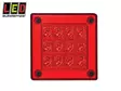 TAKAVALO - TAKA/JARRU # - LED-neliö takavalot - 1614-280RM - 1