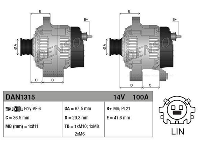 LATURI 100A TOYOTA - Laturit - 3200-60546DENSO - 1