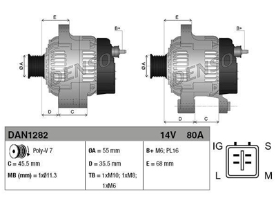 LATURI 80A TOYOTA - Laturit - 3200-60543DENSO - 1