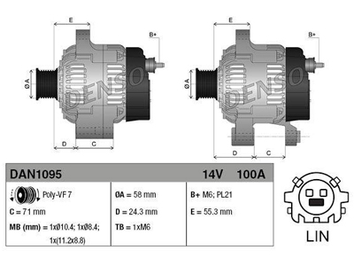 LATURI DENSO 100A AURIS 2,0 D-4D 13-> - Laturit - 3200-60511DENSO - 1