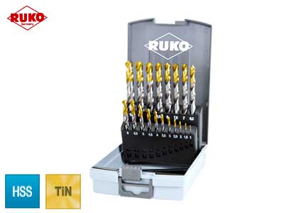 PORASARJA RUKO DIN 338 HSS-TIN 19OS. 1.0-10.00 - Kierukkaporasarjat - RU-2501214TRO - 1