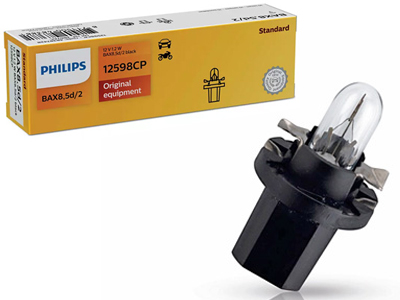 Philips Standard BAX8.5D 1,2W 12V muovikantapolttimo 1kpl musta - Muovikanta halogenpolttimot 12V - 10-12598CP - 1